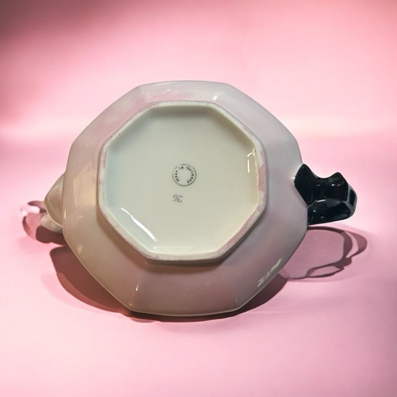 Vtg 1940's Rudolf Wachter Lusterware Teapot, 2 Cup & Saucers Pink/Art Deco - Picture 3 of 8